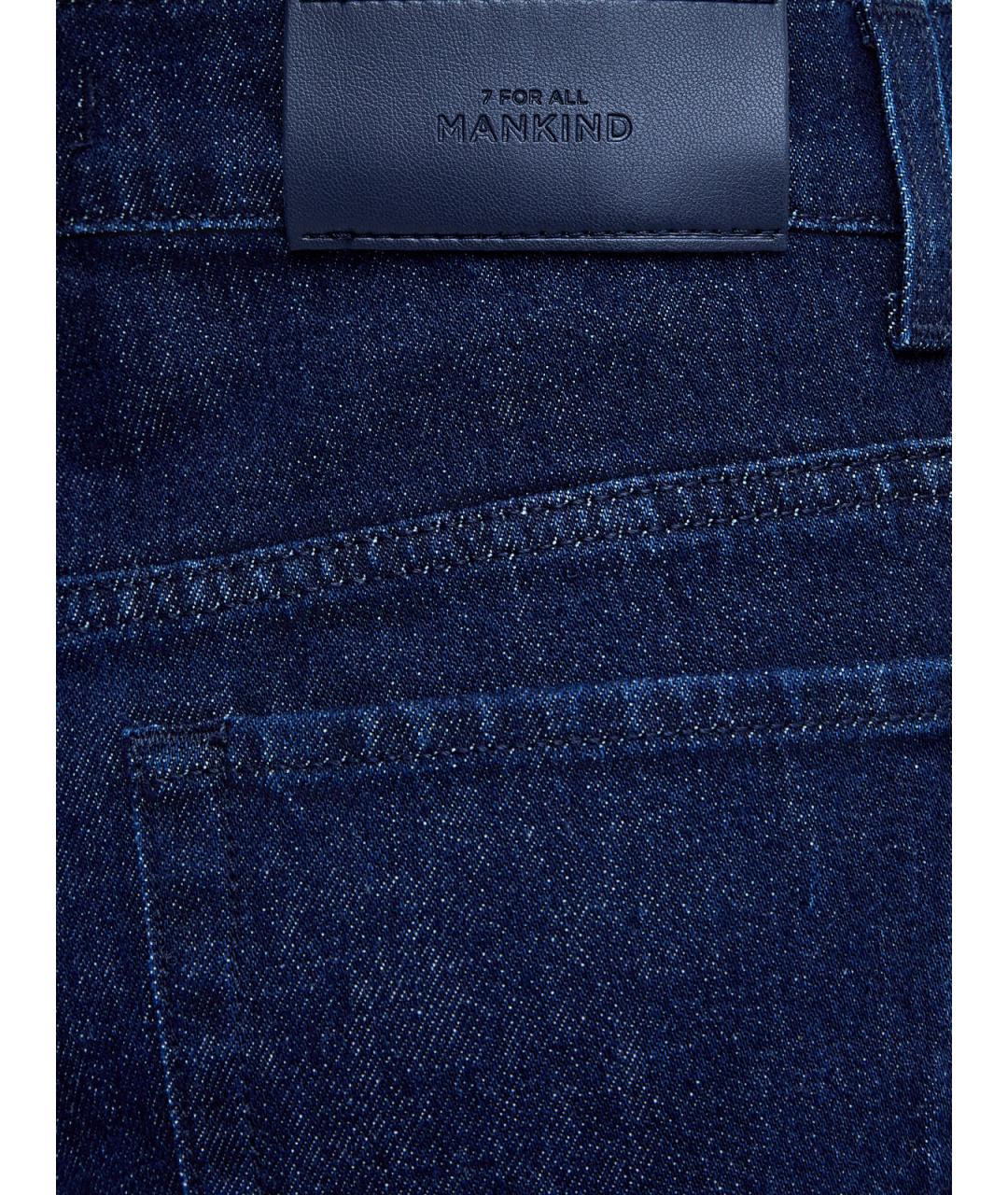 7 FOR ALL MANKIND Синие хлопковые прямые джинсы, фото 5