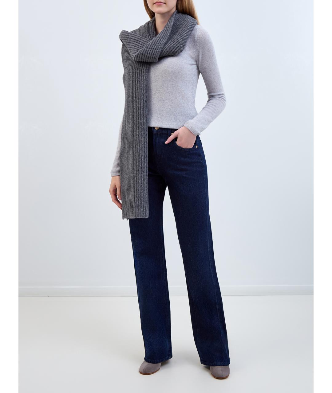 7 FOR ALL MANKIND Синие хлопковые прямые джинсы, фото 2