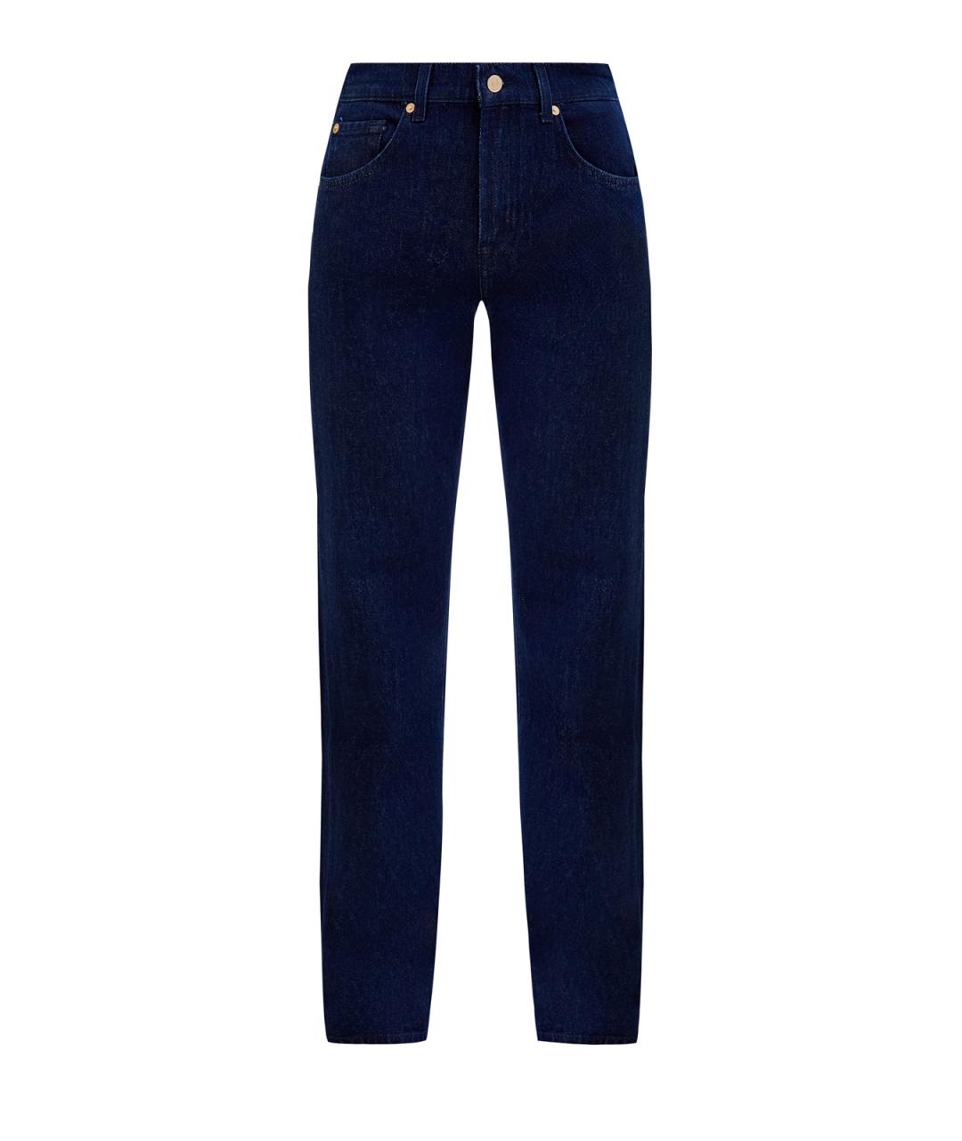 7 FOR ALL MANKIND Синие хлопковые прямые джинсы, фото 1