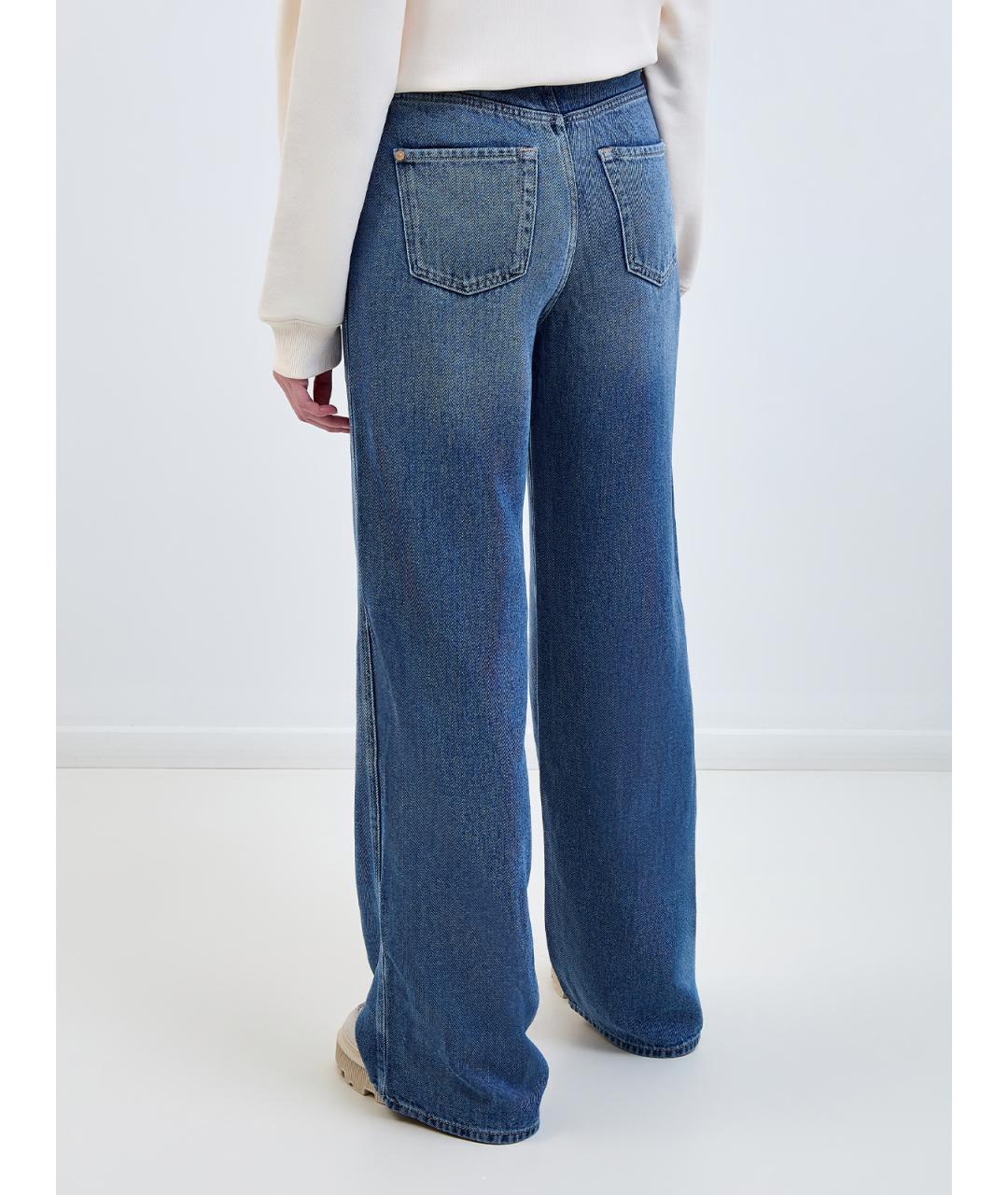 7 FOR ALL MANKIND Голубые прямые джинсы, фото 4
