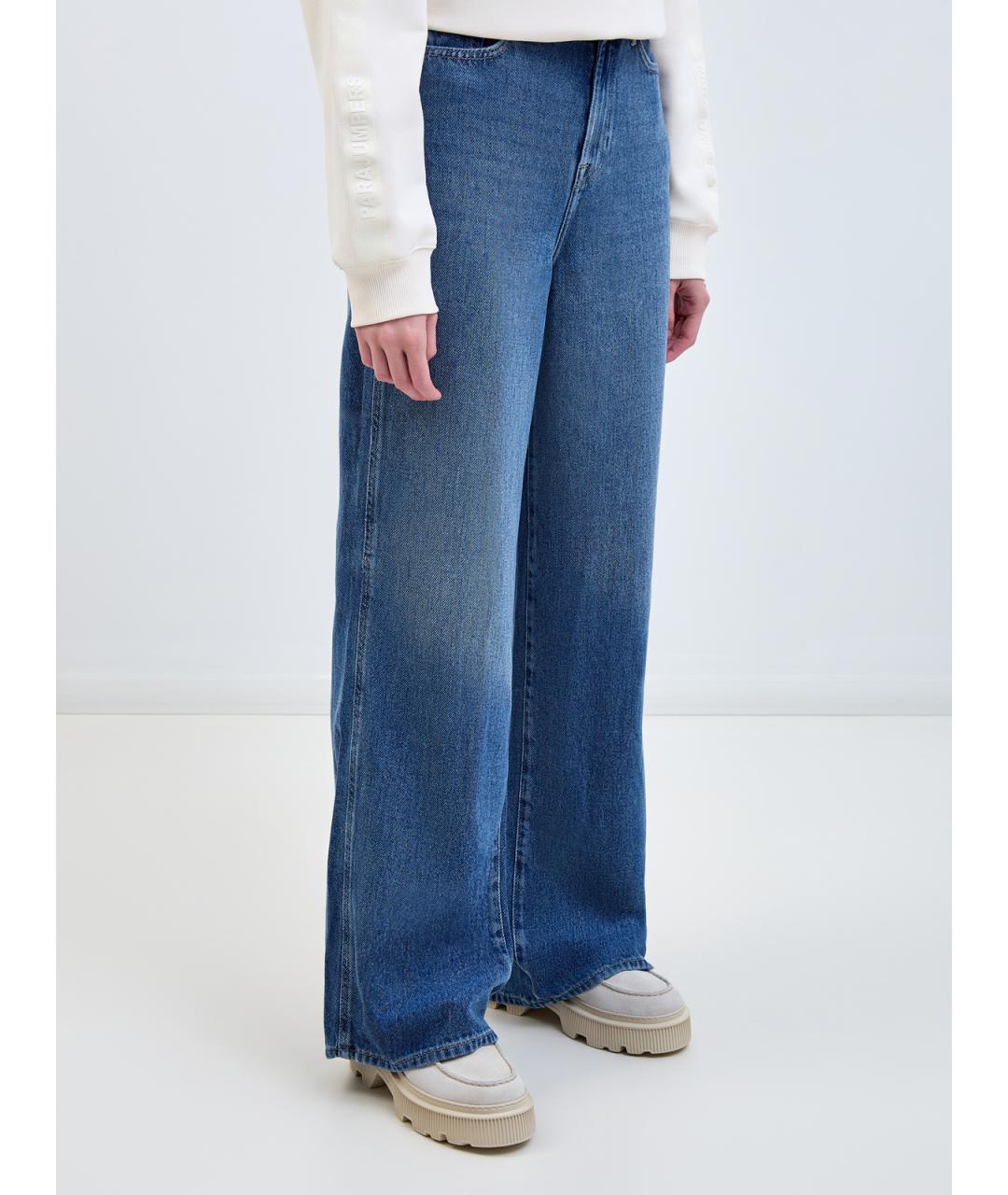 7 FOR ALL MANKIND Голубые прямые джинсы, фото 3