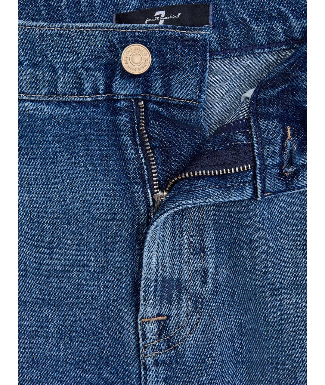 7 FOR ALL MANKIND Голубые прямые джинсы, фото 6