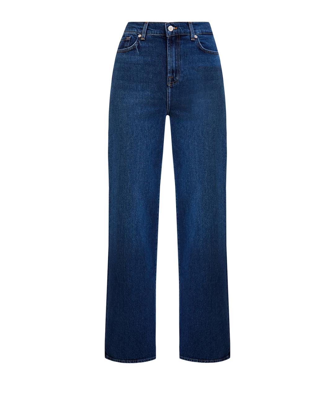 7 FOR ALL MANKIND Синие хлопковые прямые джинсы, фото 1