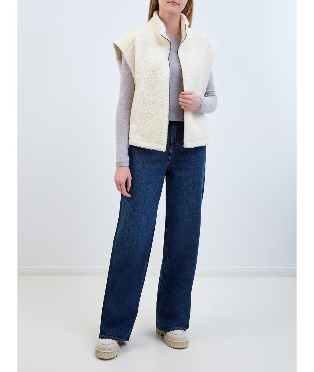 7 FOR ALL MANKIND Синие хлопковые прямые джинсы, фото 2