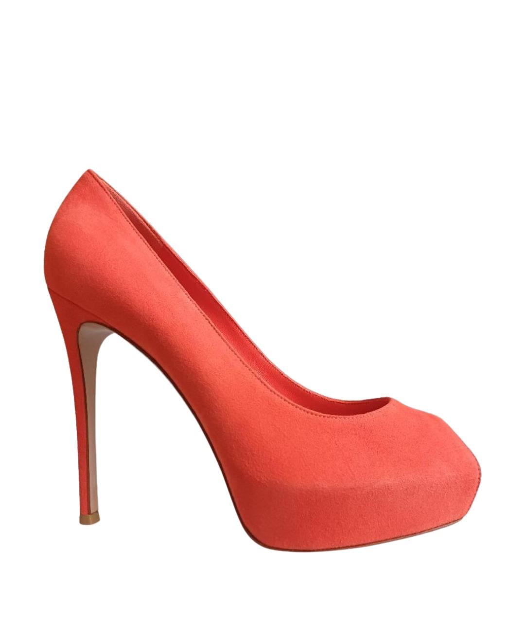 GIANVITO ROSSI Оранжевые замшевые туфли, фото 1
