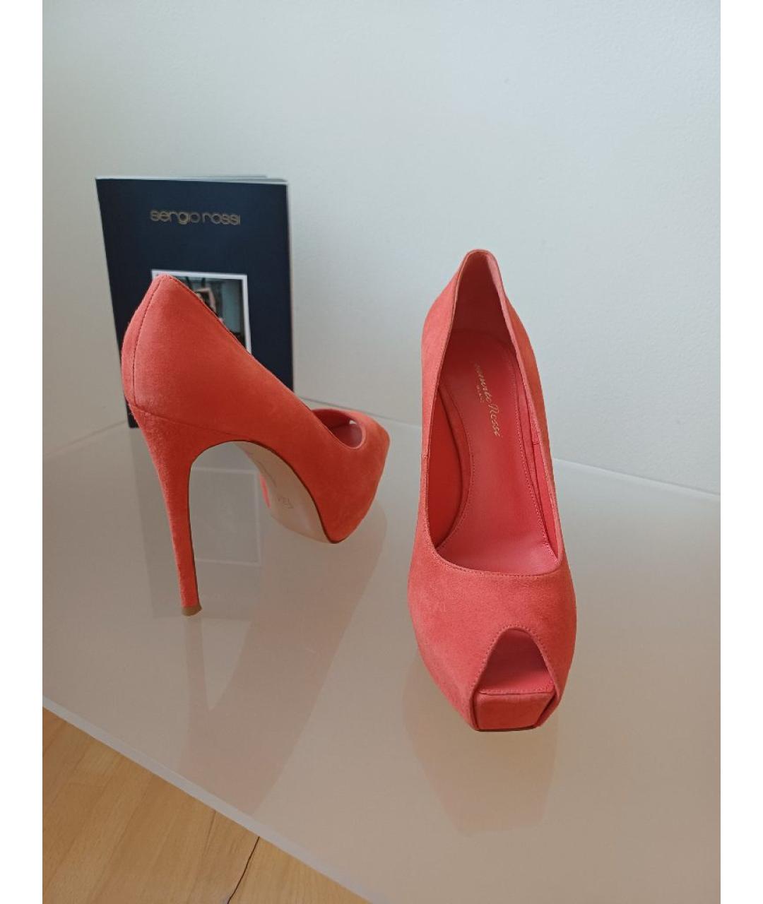 GIANVITO ROSSI Оранжевые замшевые туфли, фото 5
