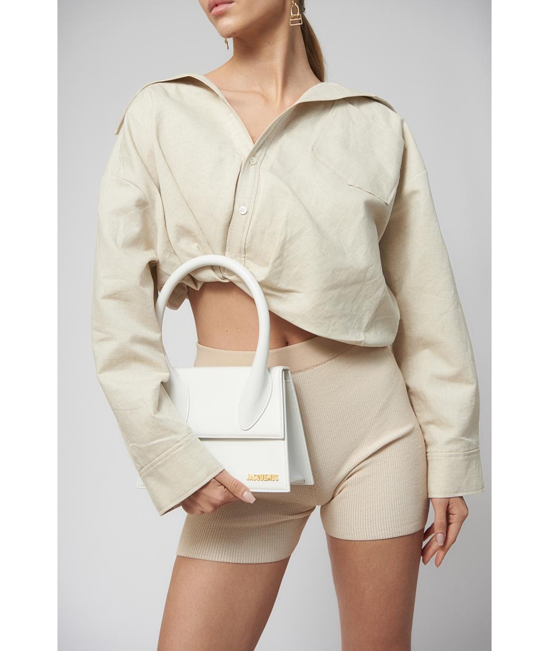 JACQUEMUS Бежевая хлопковая рубашка, фото 4