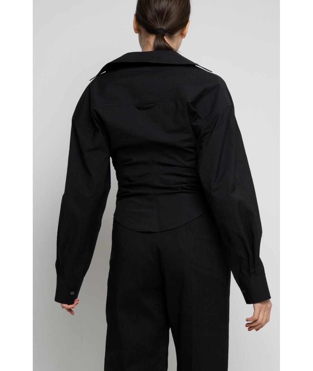 JACQUEMUS Черная хлопковая блузы, фото 3
