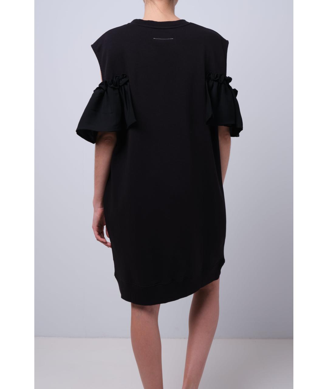 MM6 MAISON MARGIELA Черное хлопковое повседневное платье, фото 3