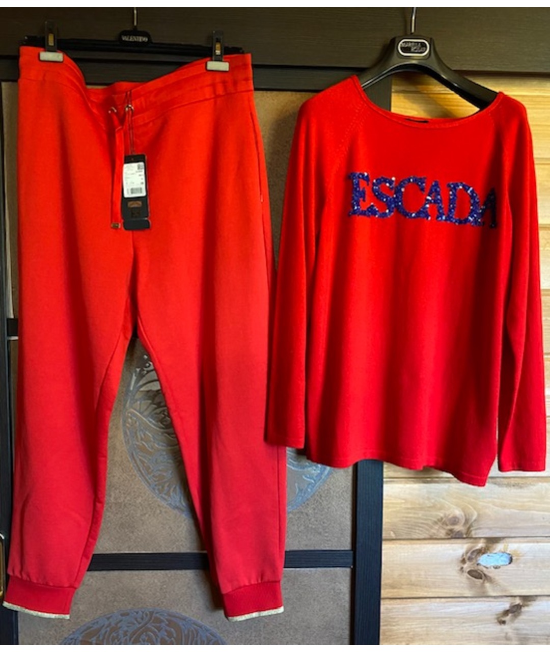 ESCADA Красный кашемировый костюм с брюками, фото 10