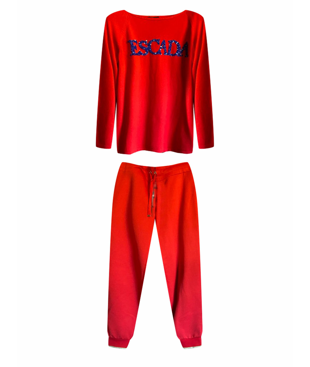 ESCADA Красный кашемировый костюм с брюками, фото 1
