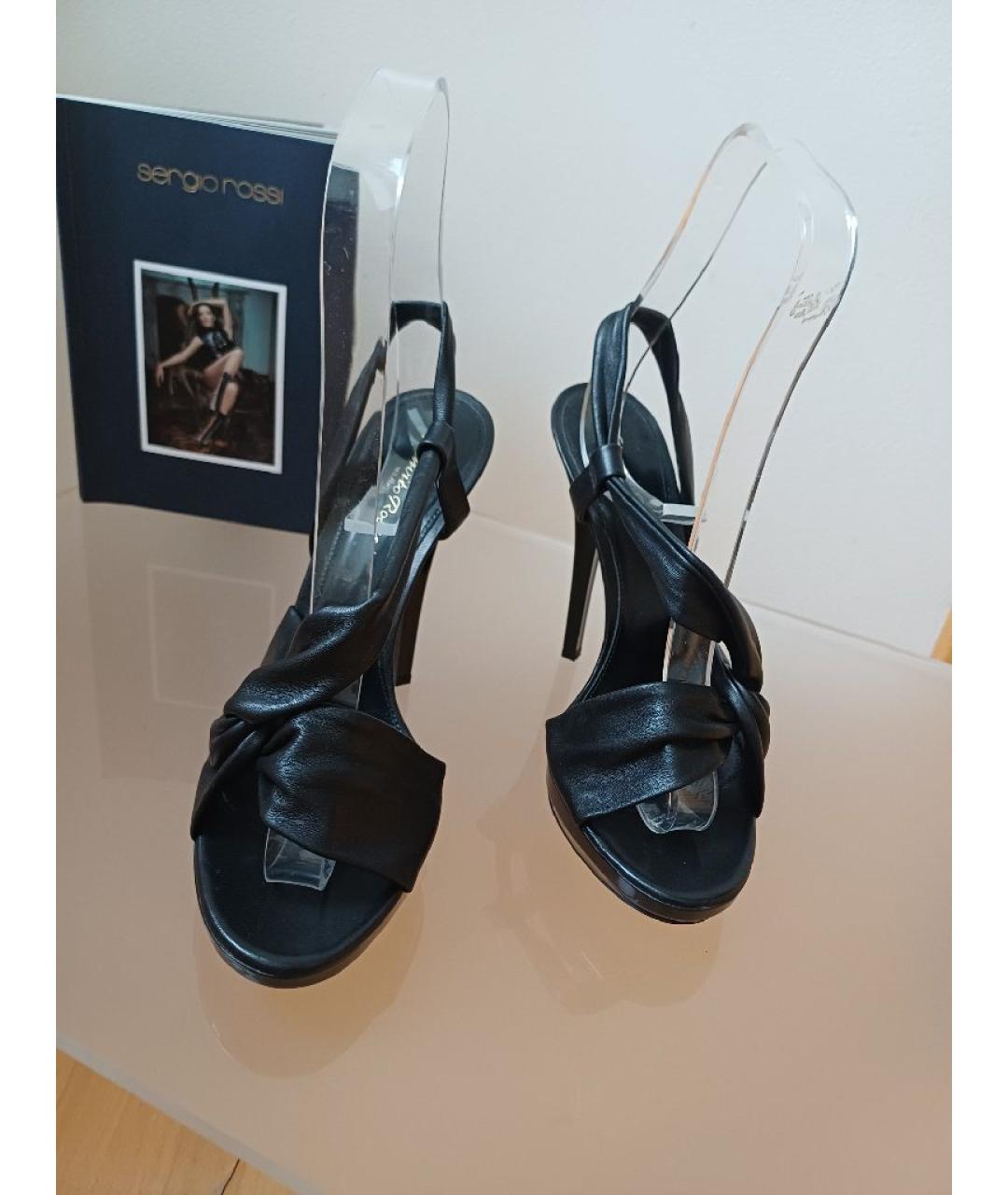 GIANVITO ROSSI Черные кожаные босоножки, фото 7