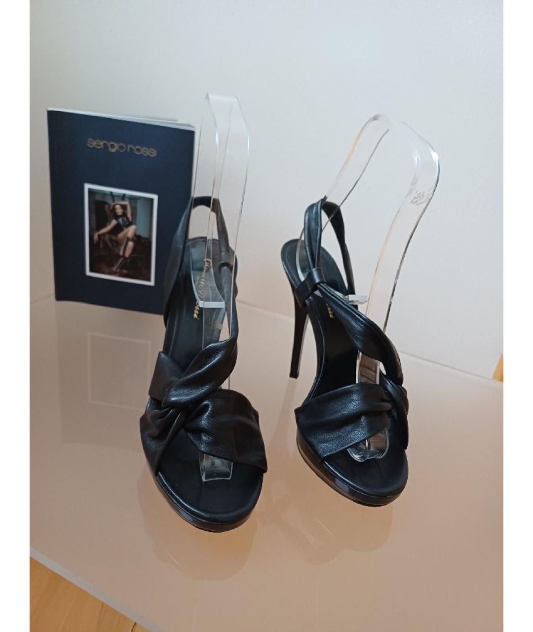 GIANVITO ROSSI Черные кожаные босоножки, фото 6
