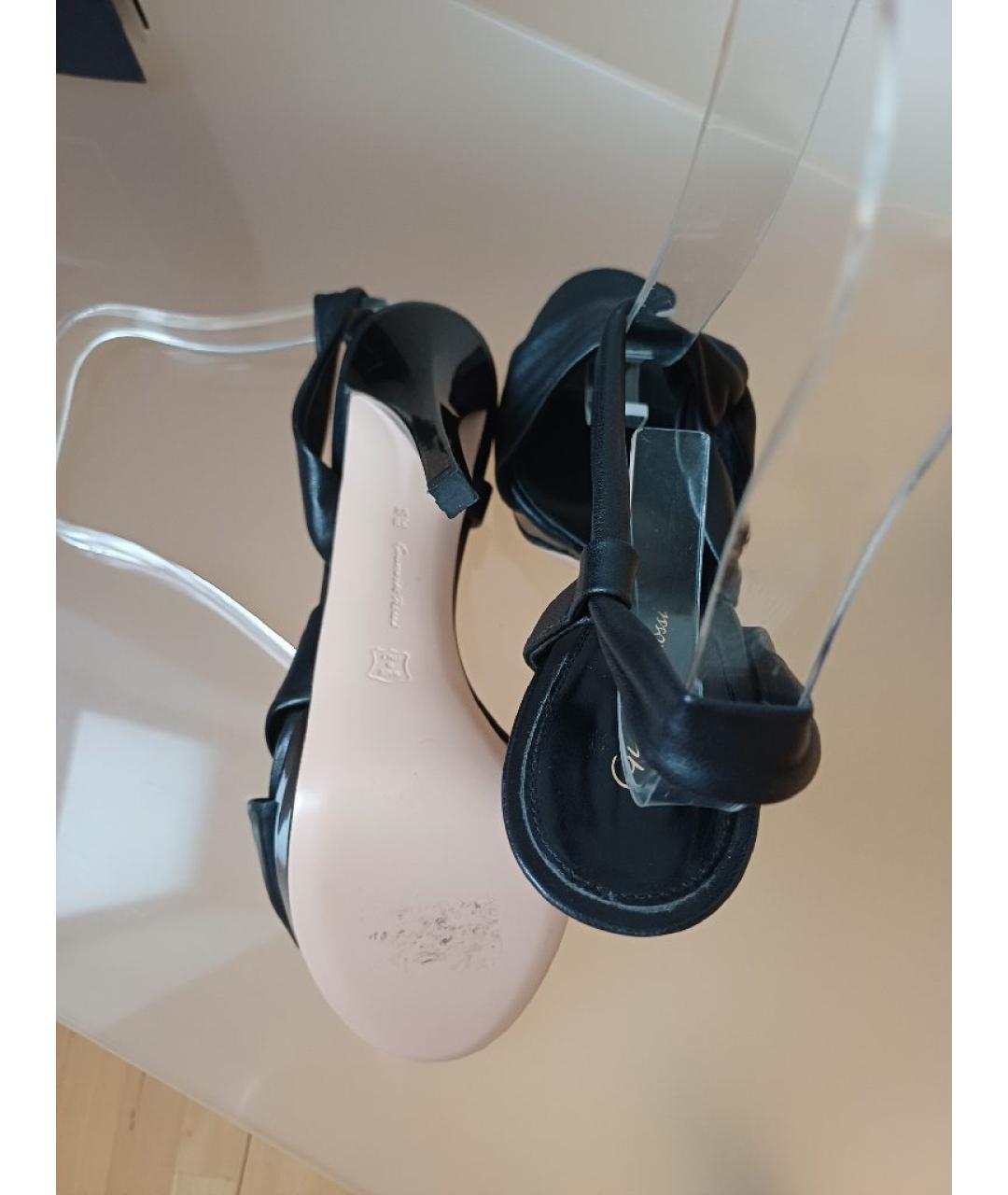 GIANVITO ROSSI Черные кожаные босоножки, фото 9