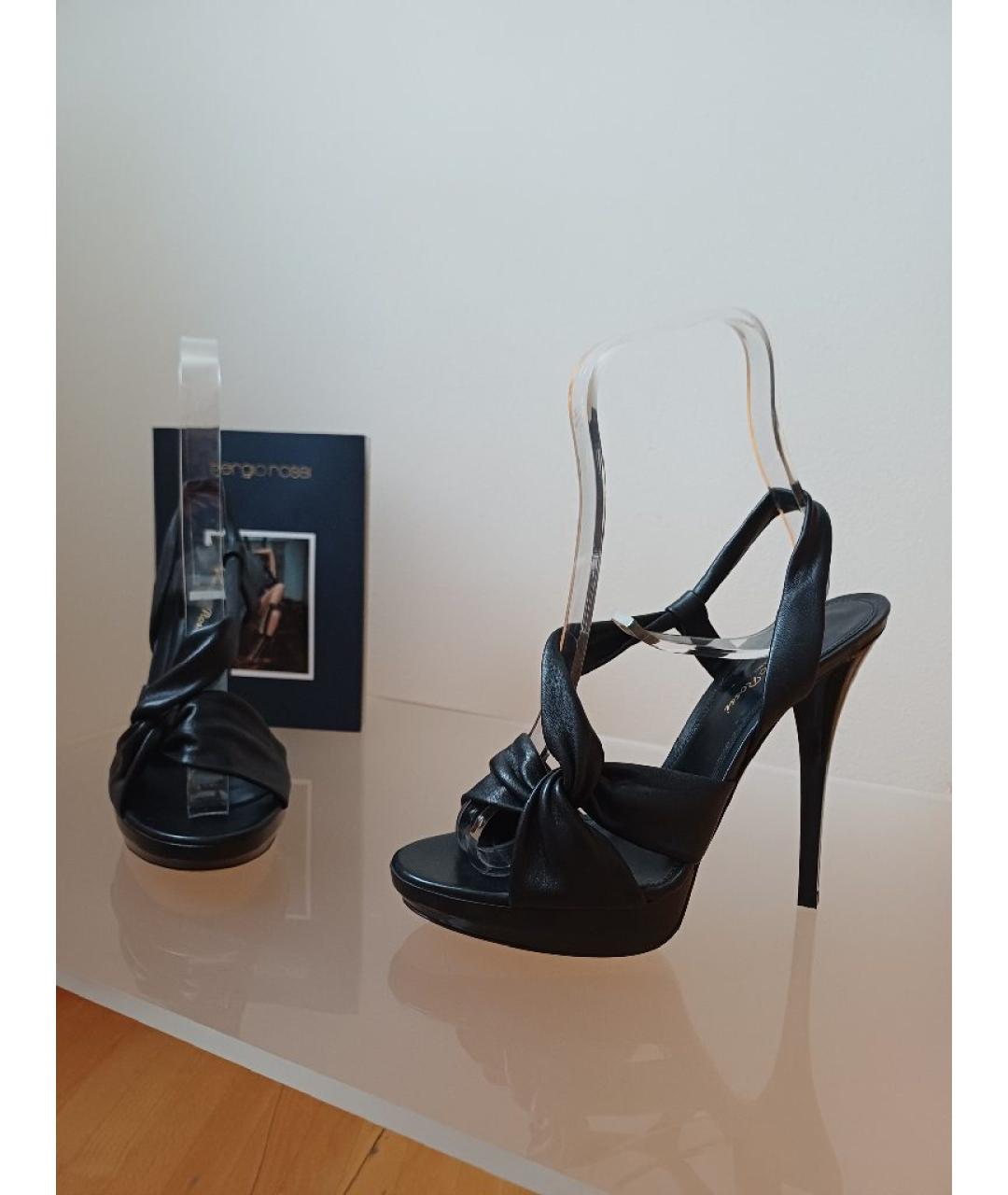 GIANVITO ROSSI Черные кожаные босоножки, фото 4