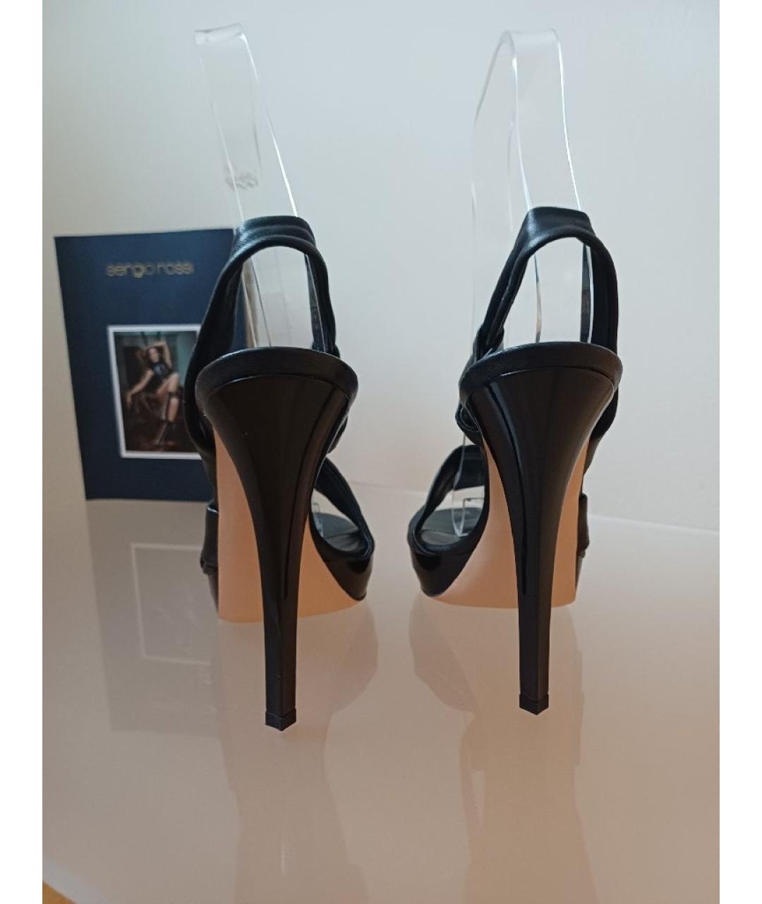 GIANVITO ROSSI Черные кожаные босоножки, фото 8
