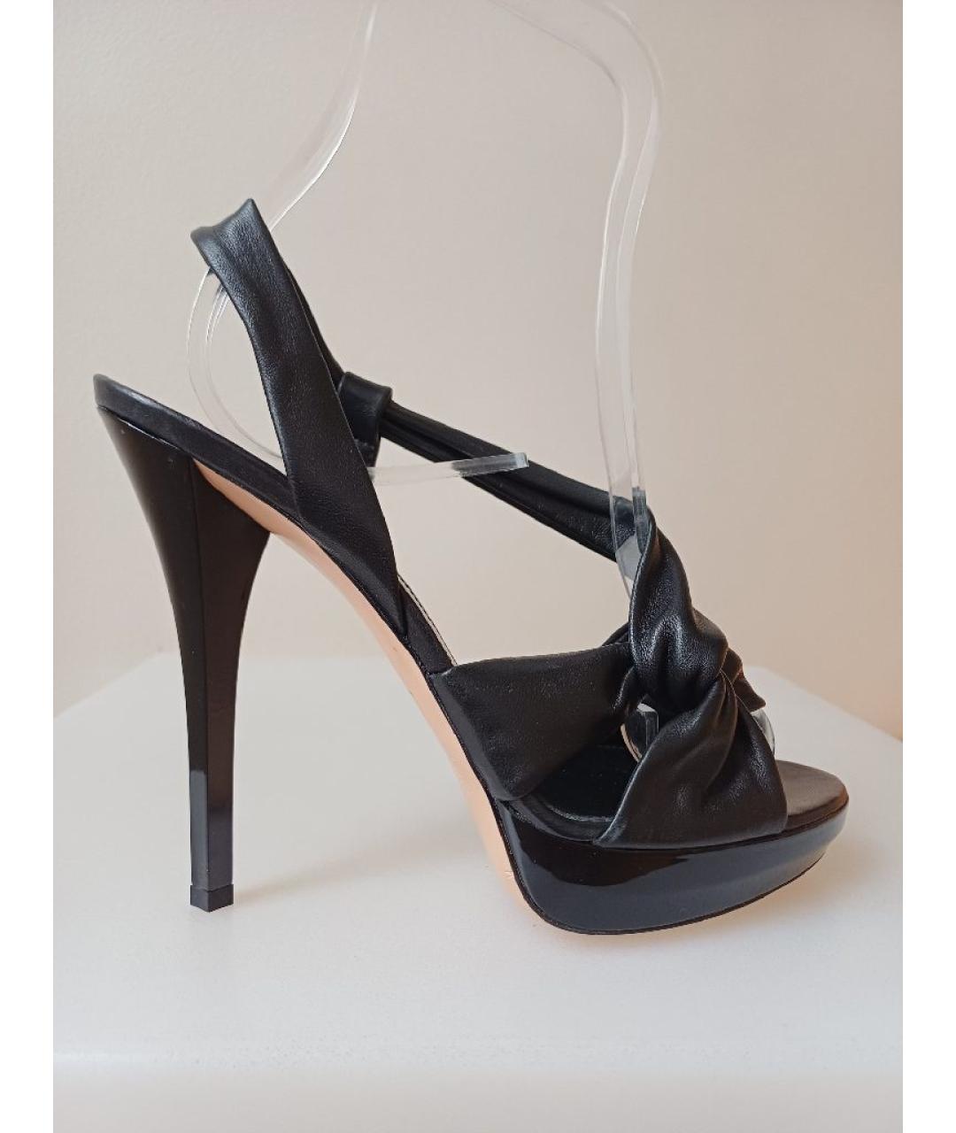 GIANVITO ROSSI Черные кожаные босоножки, фото 10