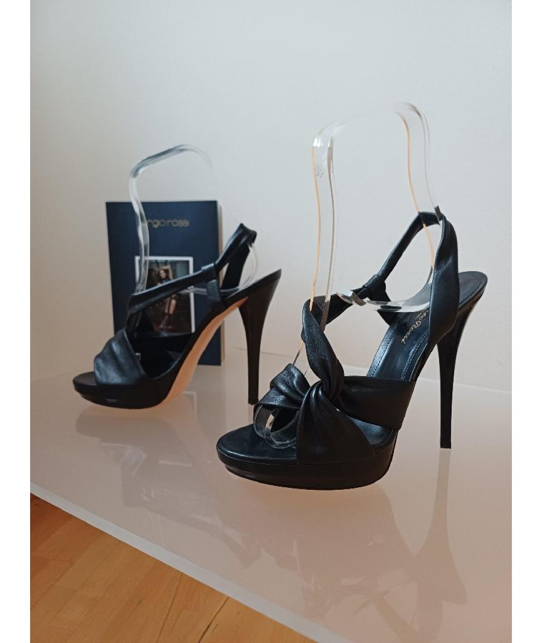 GIANVITO ROSSI Черные кожаные босоножки, фото 3