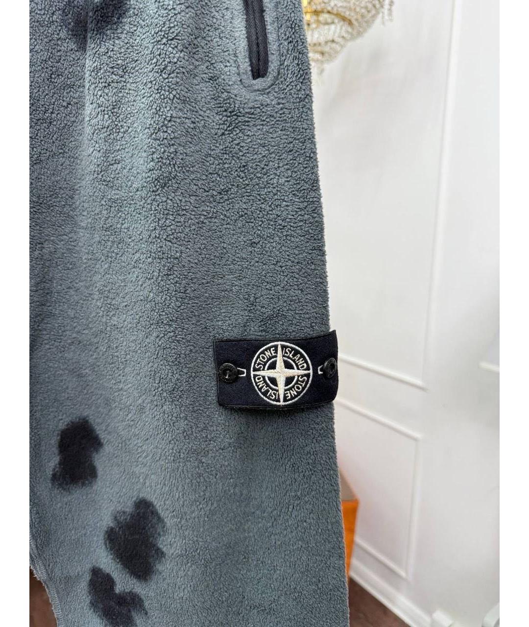 STONE ISLAND Серые хлопковые повседневные брюки, фото 6