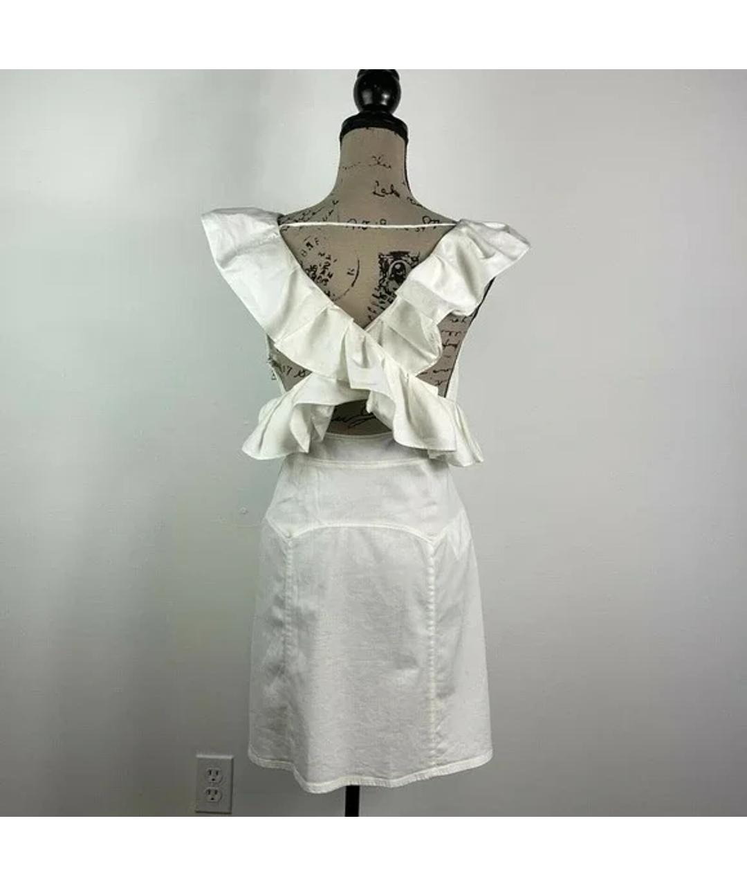 PRADA Белое хлопко-эластановое повседневное платье, фото 4