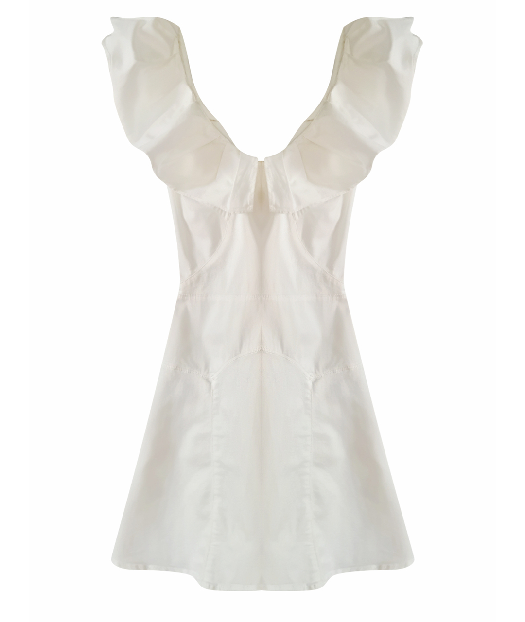 PRADA Белое хлопко-эластановое повседневное платье, фото 1