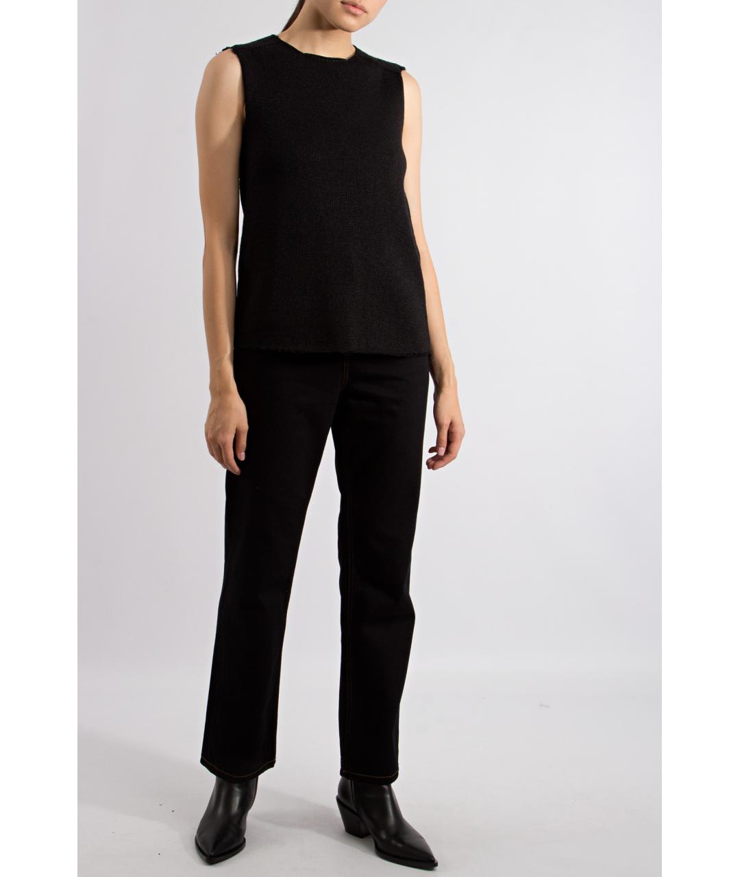 JIL SANDER Черная хлопковая жилетка, фото 2
