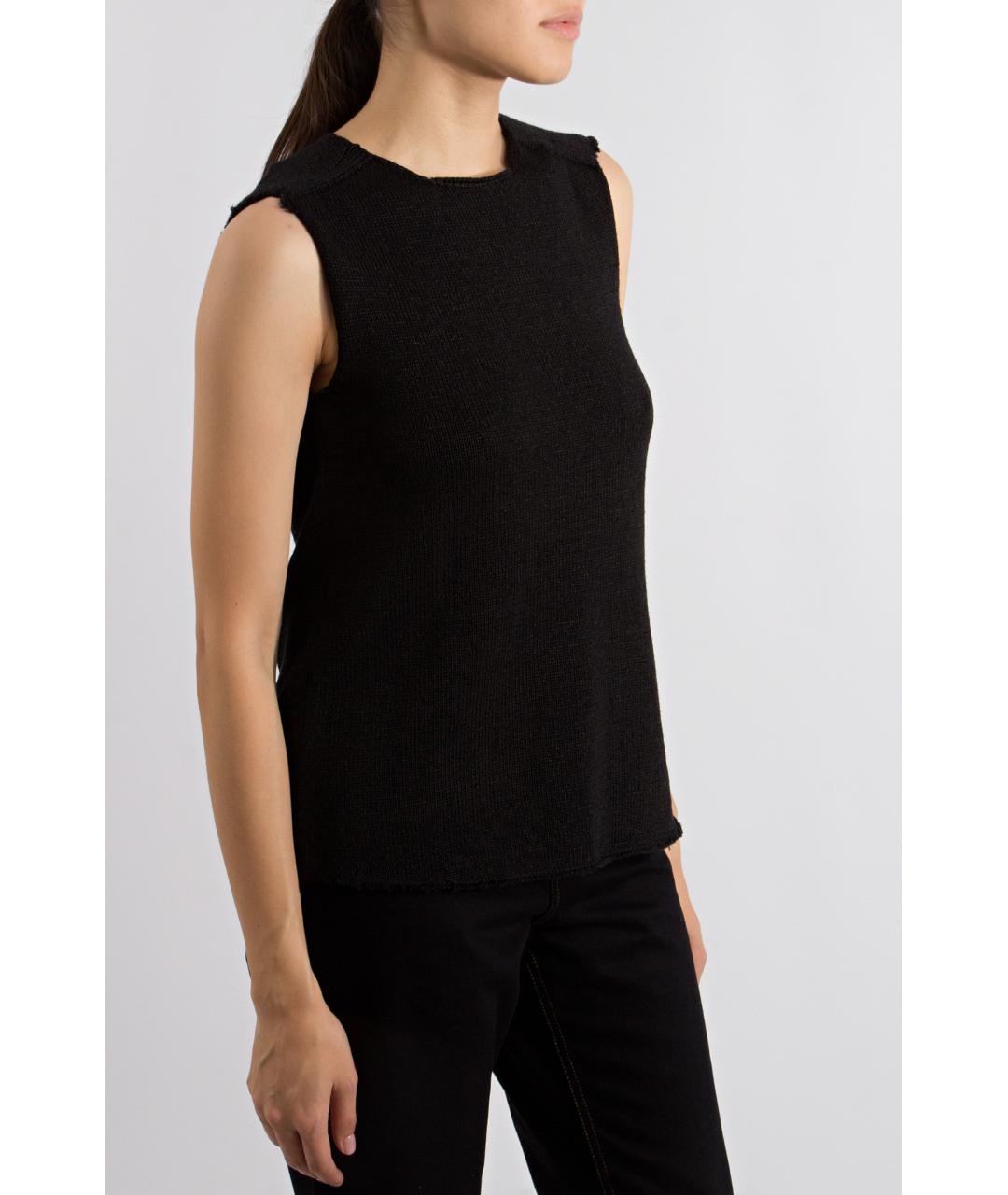 JIL SANDER Черная хлопковая жилетка, фото 3