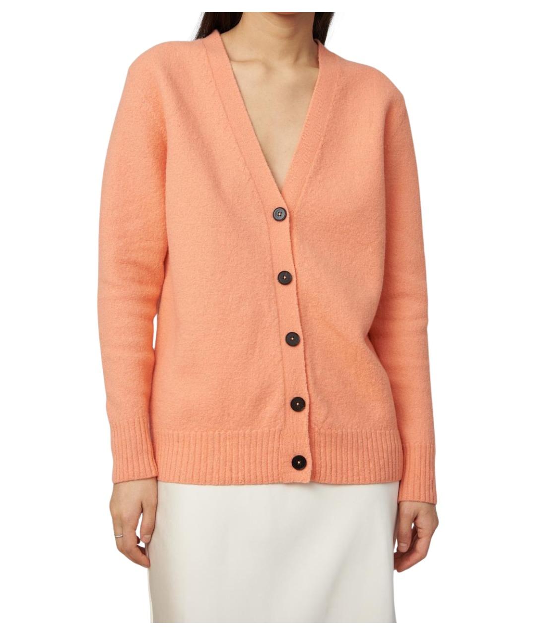 JIL SANDER Оранжевый шерстяной кардиган, фото 1