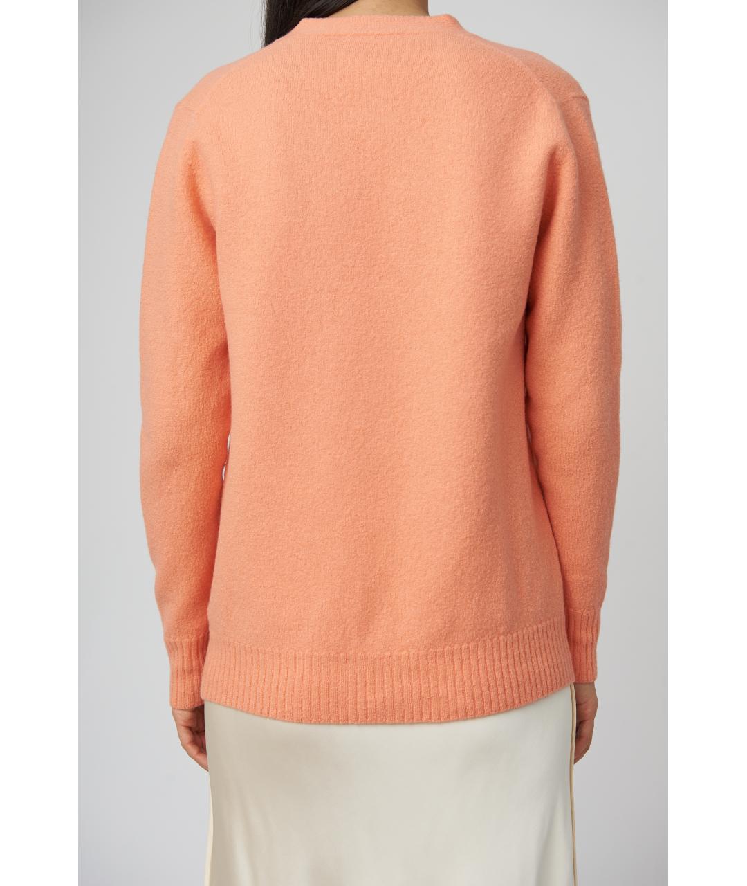 JIL SANDER Оранжевый шерстяной кардиган, фото 4