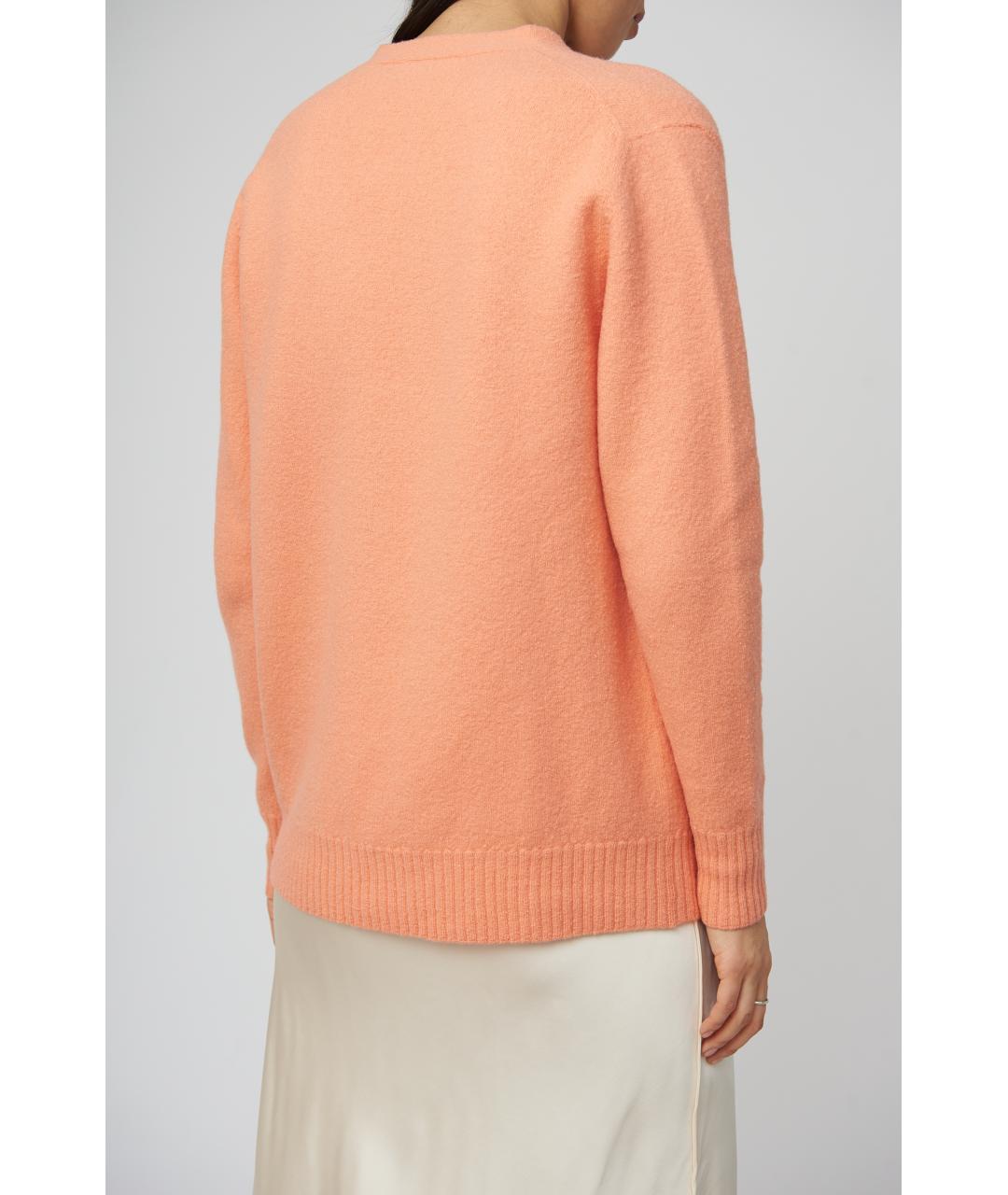 JIL SANDER Оранжевый шерстяной кардиган, фото 3