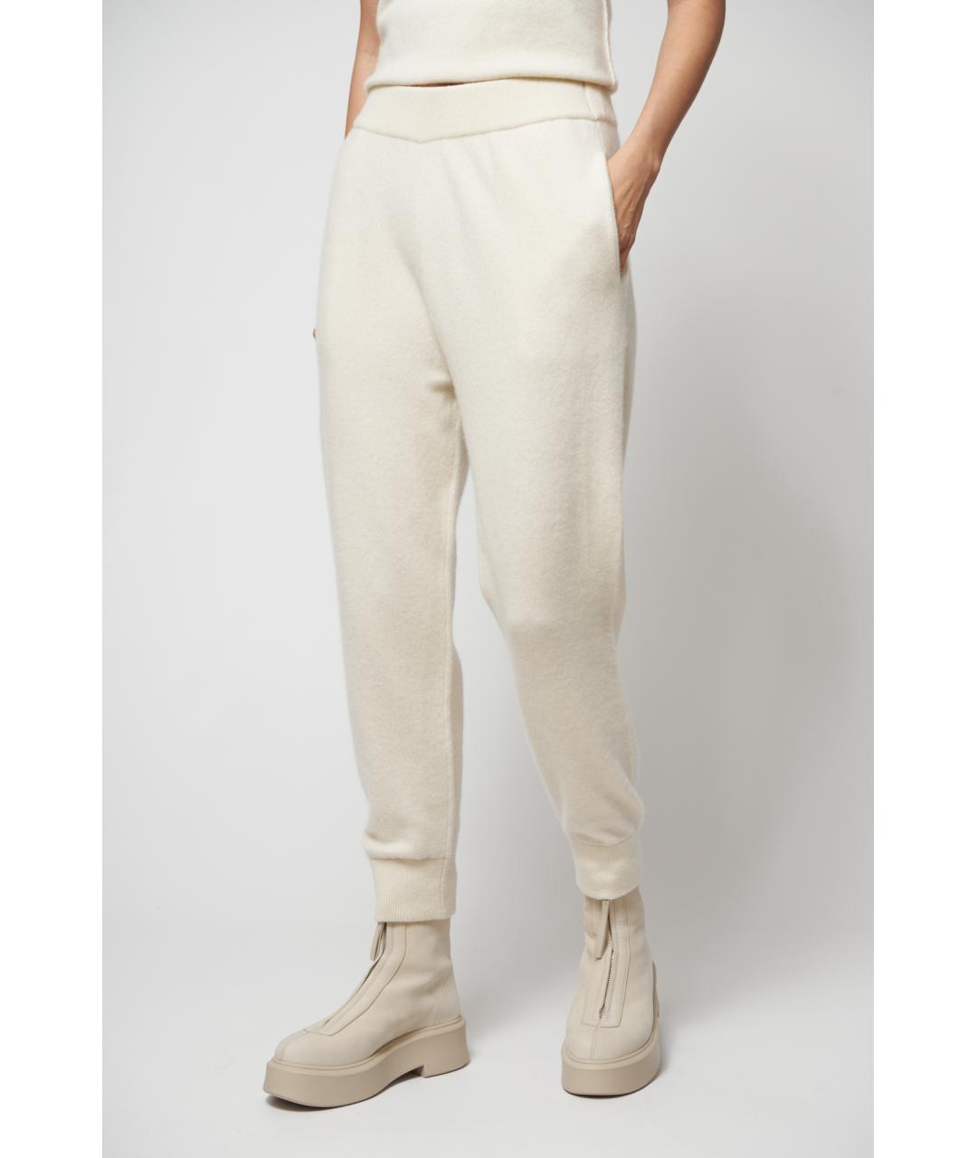 EXTREME CASHMERE Бежевые кашемировые брюки узкие, фото 3