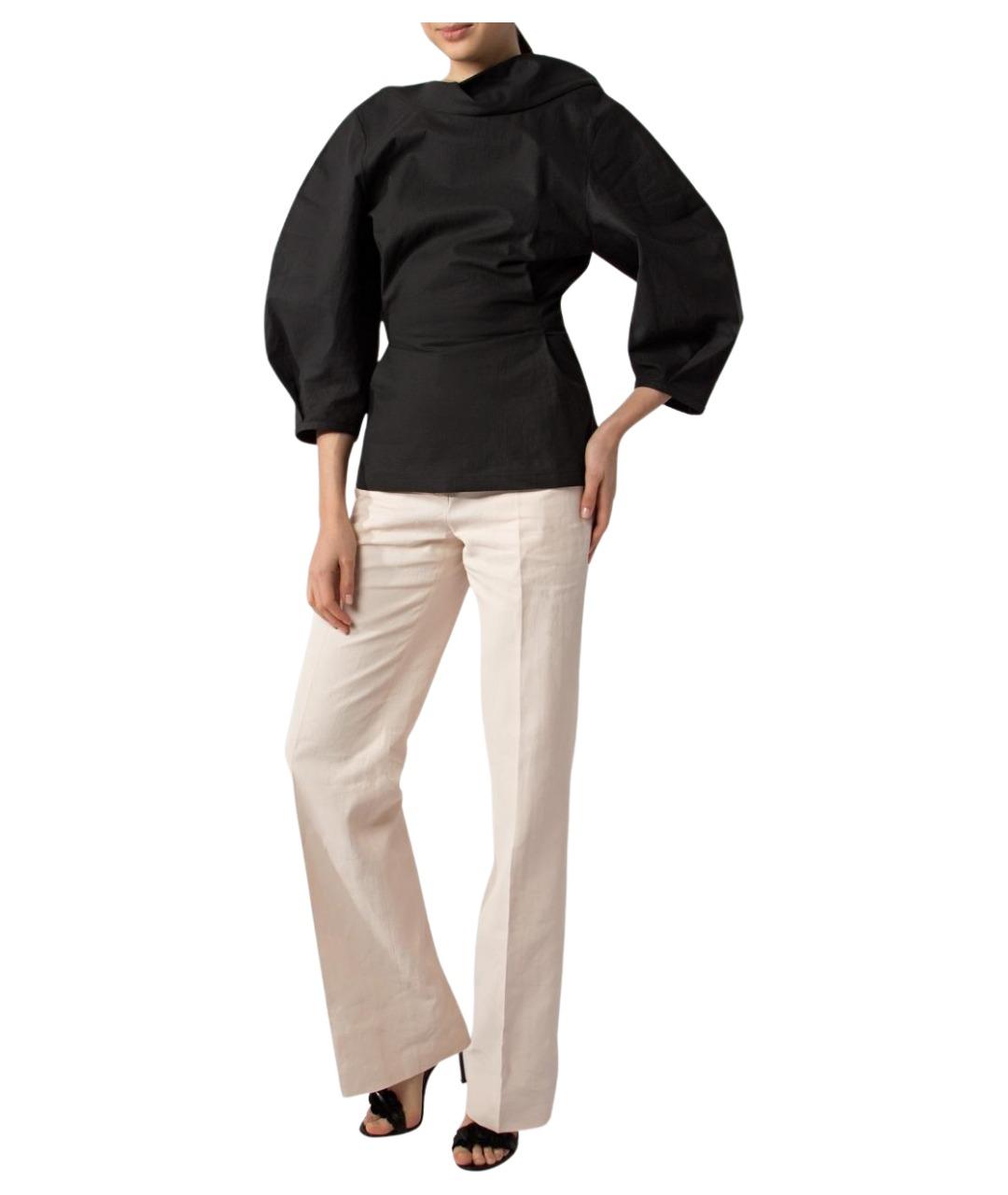 JIL SANDER Черная льняная блузы, фото 1