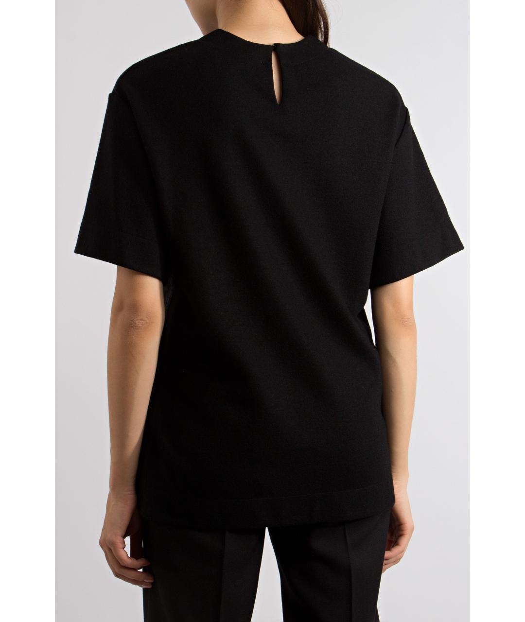 JIL SANDER Черная шерстяная футболка, фото 4