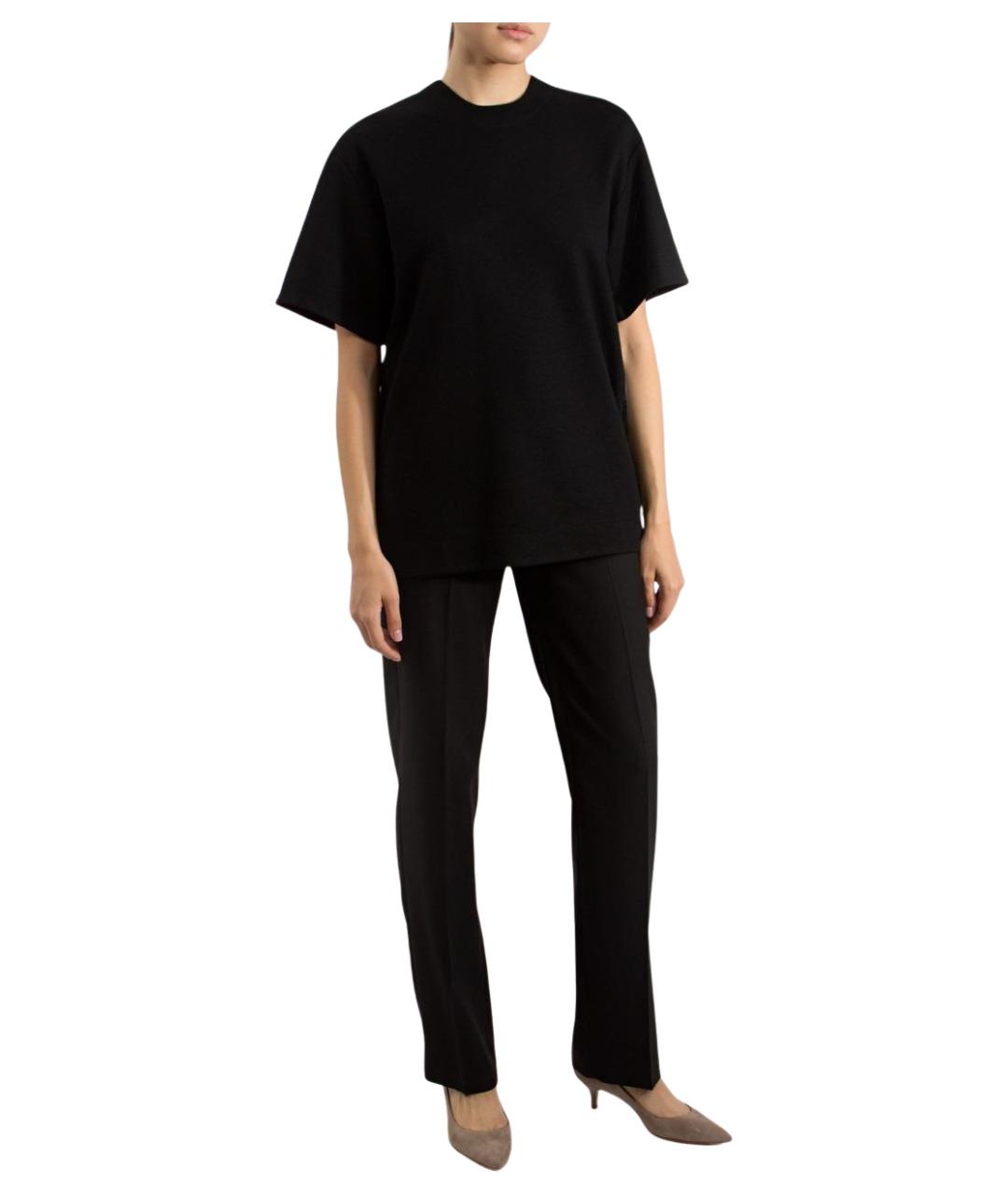 JIL SANDER Черная шерстяная футболка, фото 1