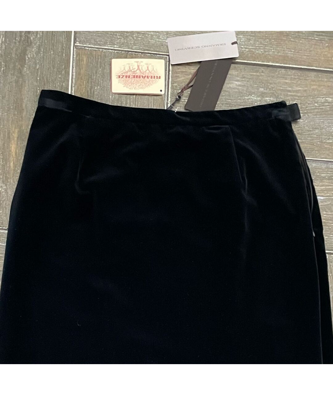 ERMANNO SCERVINO Черная бархатная юбка макси, фото 4