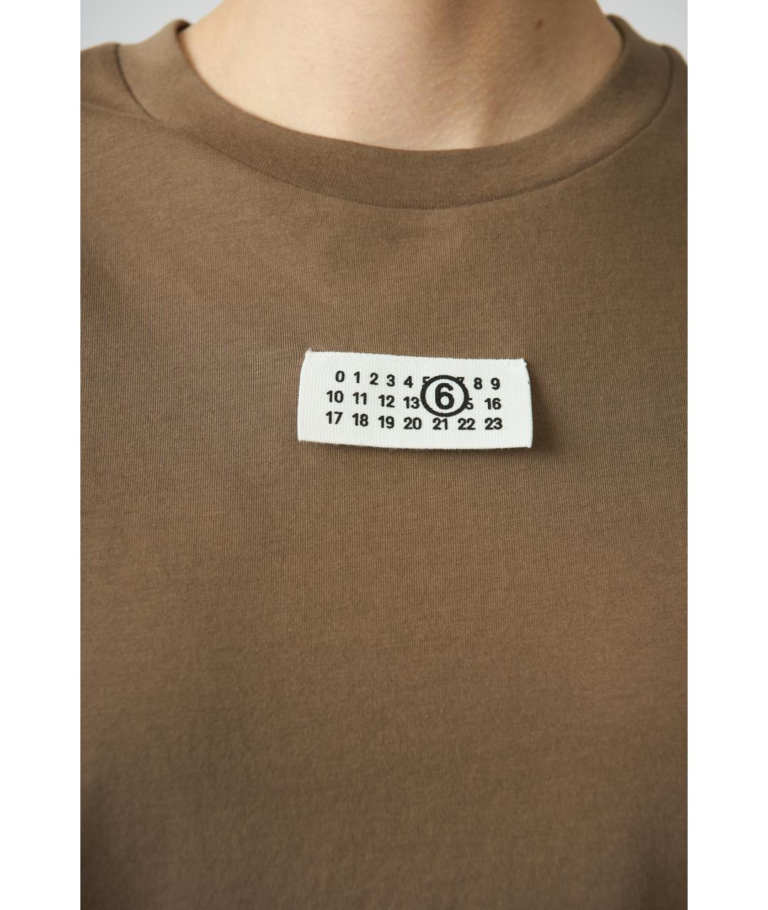MM6 MAISON MARGIELA Коричневая хлопковая футболка, фото 3