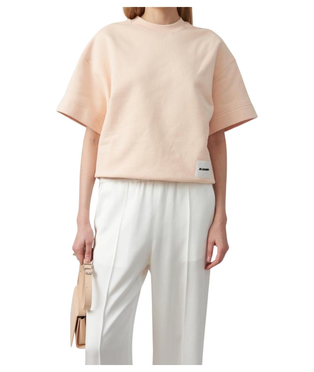 JIL SANDER Розовая хлопковая футболка, фото 1