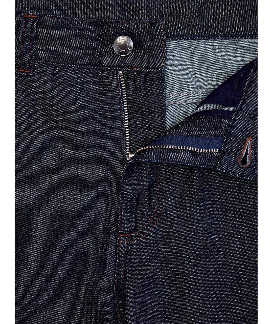 CANALI Темно-синие хлопковые прямые джинсы, фото 6