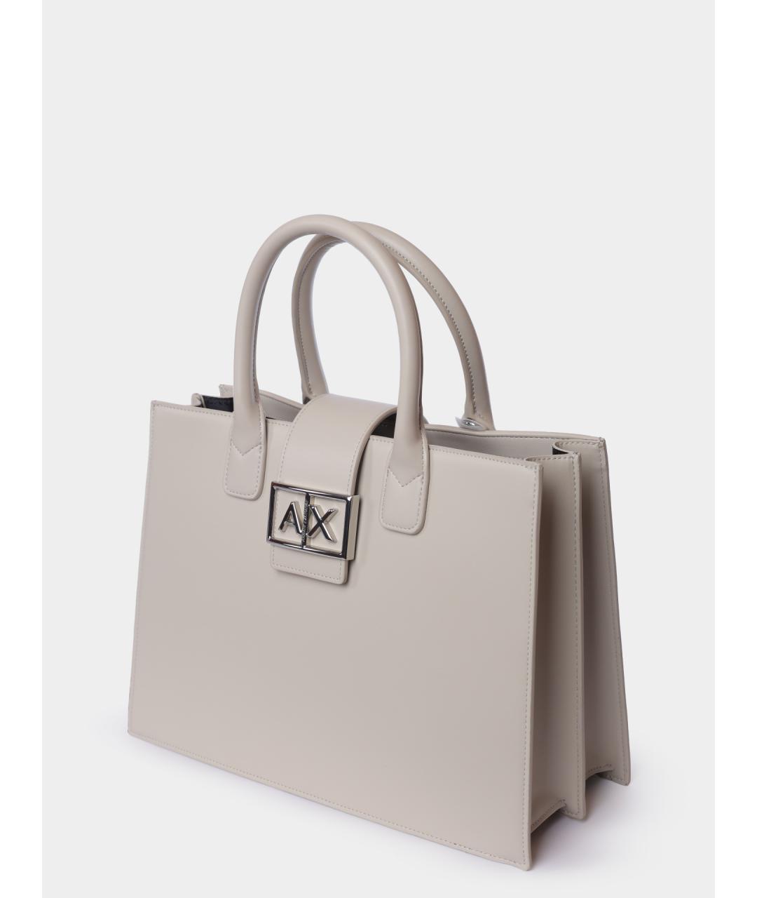 ARMANI EXCHANGE Белая сумка с короткими ручками из искусственной кожи, фото 3