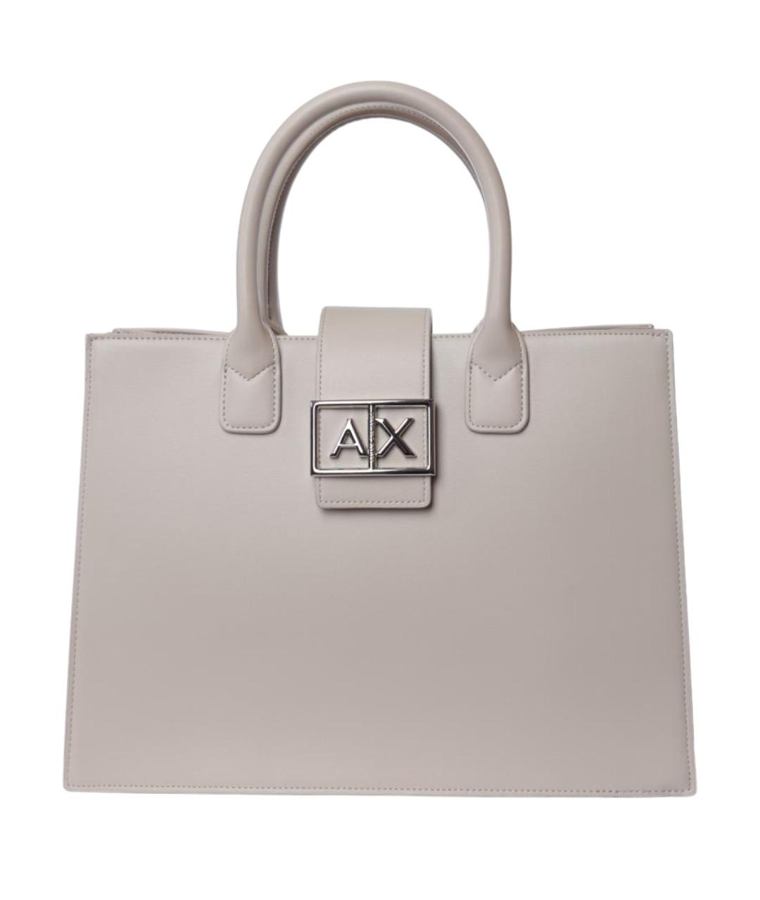 ARMANI EXCHANGE Белая сумка с короткими ручками из искусственной кожи, фото 1