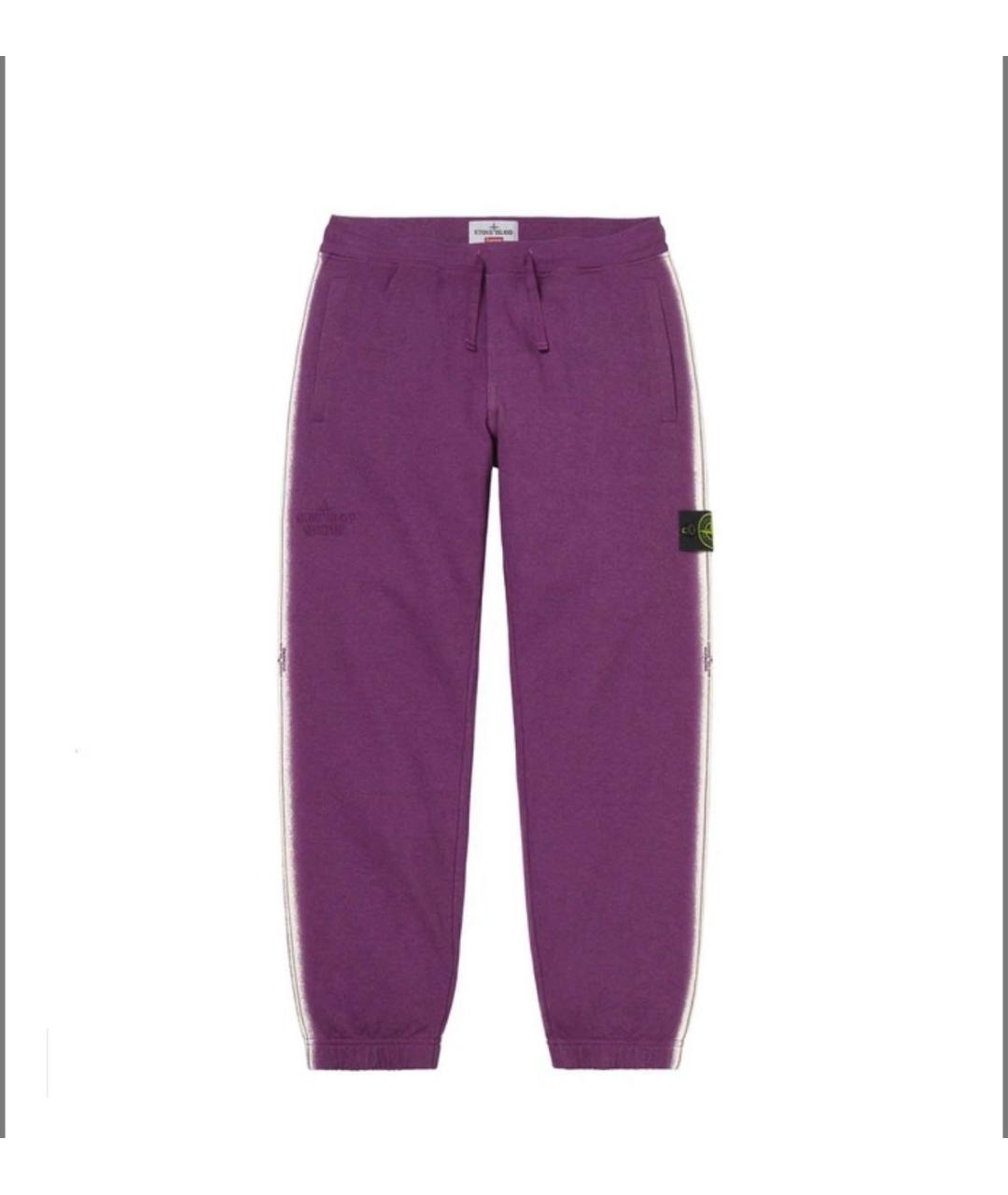 STONE ISLAND Фиолетовые хлопковые повседневные брюки, фото 9
