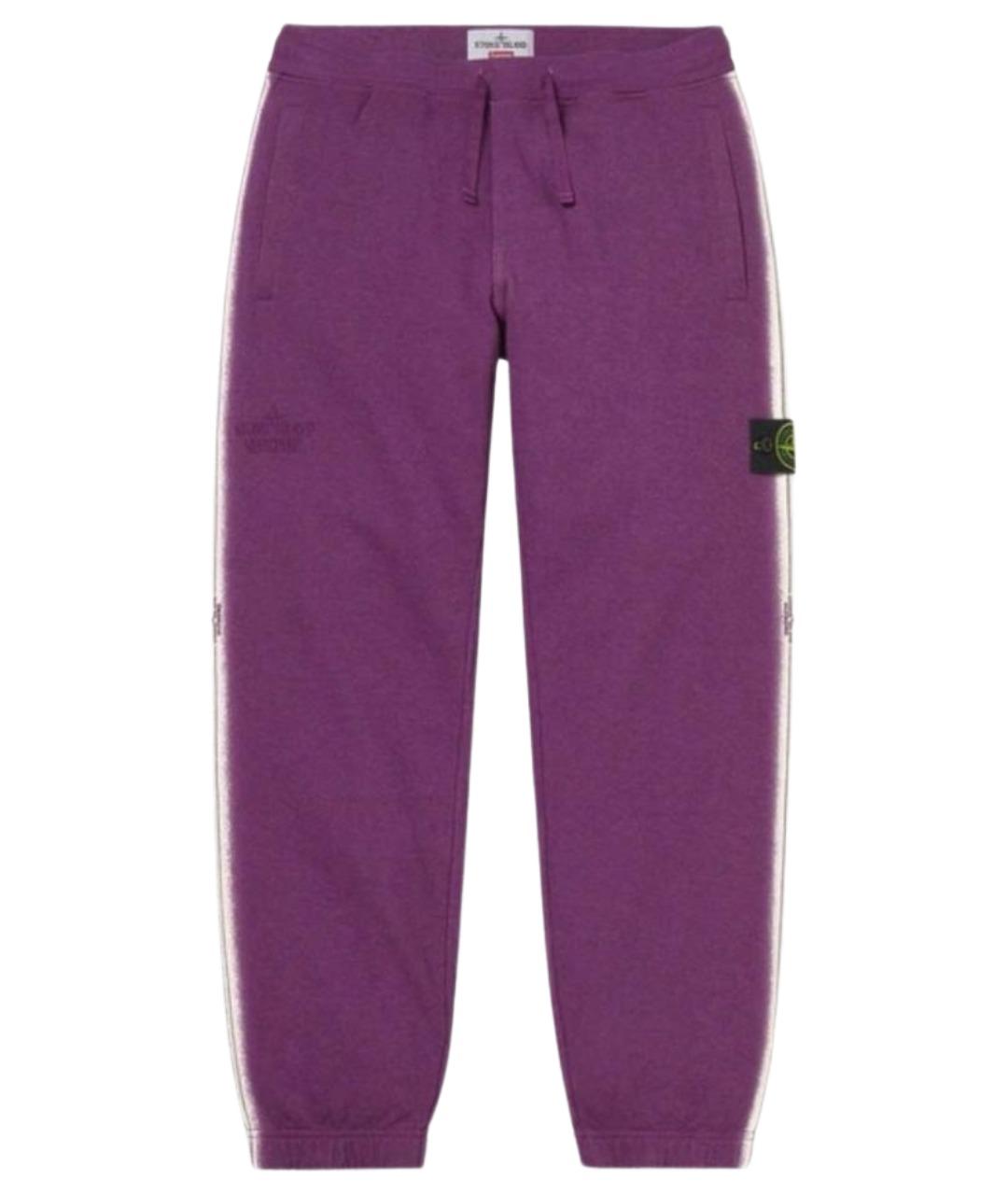 STONE ISLAND Фиолетовые хлопковые повседневные брюки, фото 1