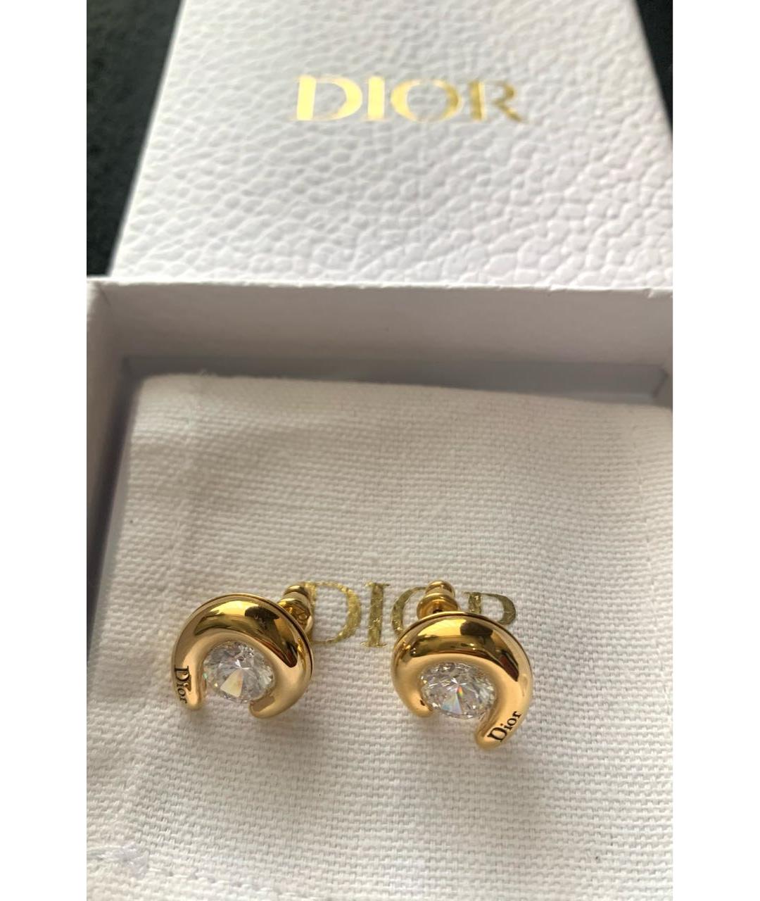 CHRISTIAN DIOR Золотые металлические серьги, фото 5