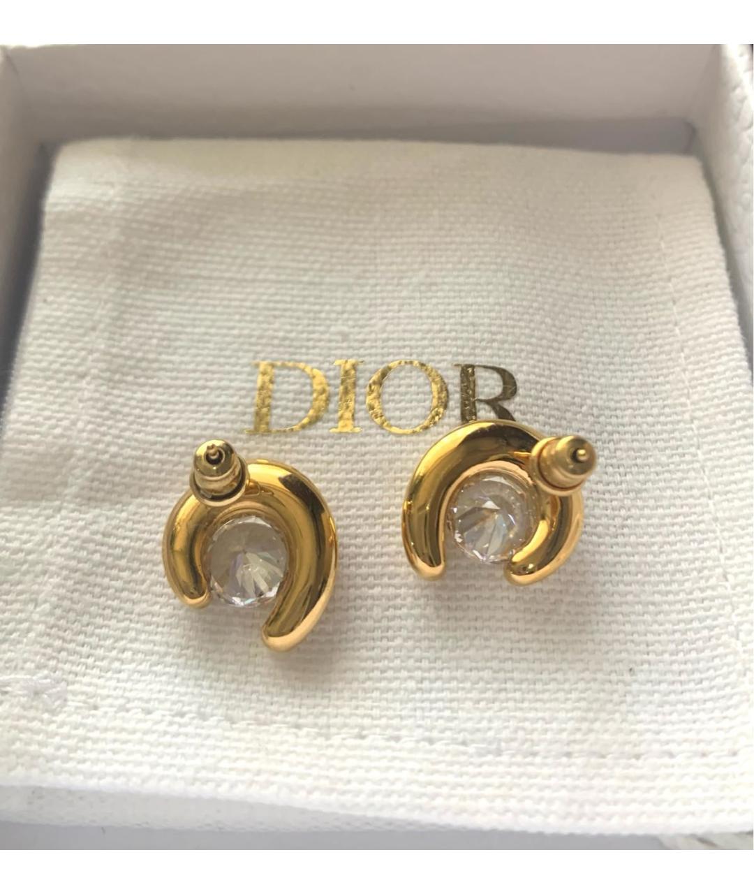 CHRISTIAN DIOR Золотые металлические серьги, фото 3