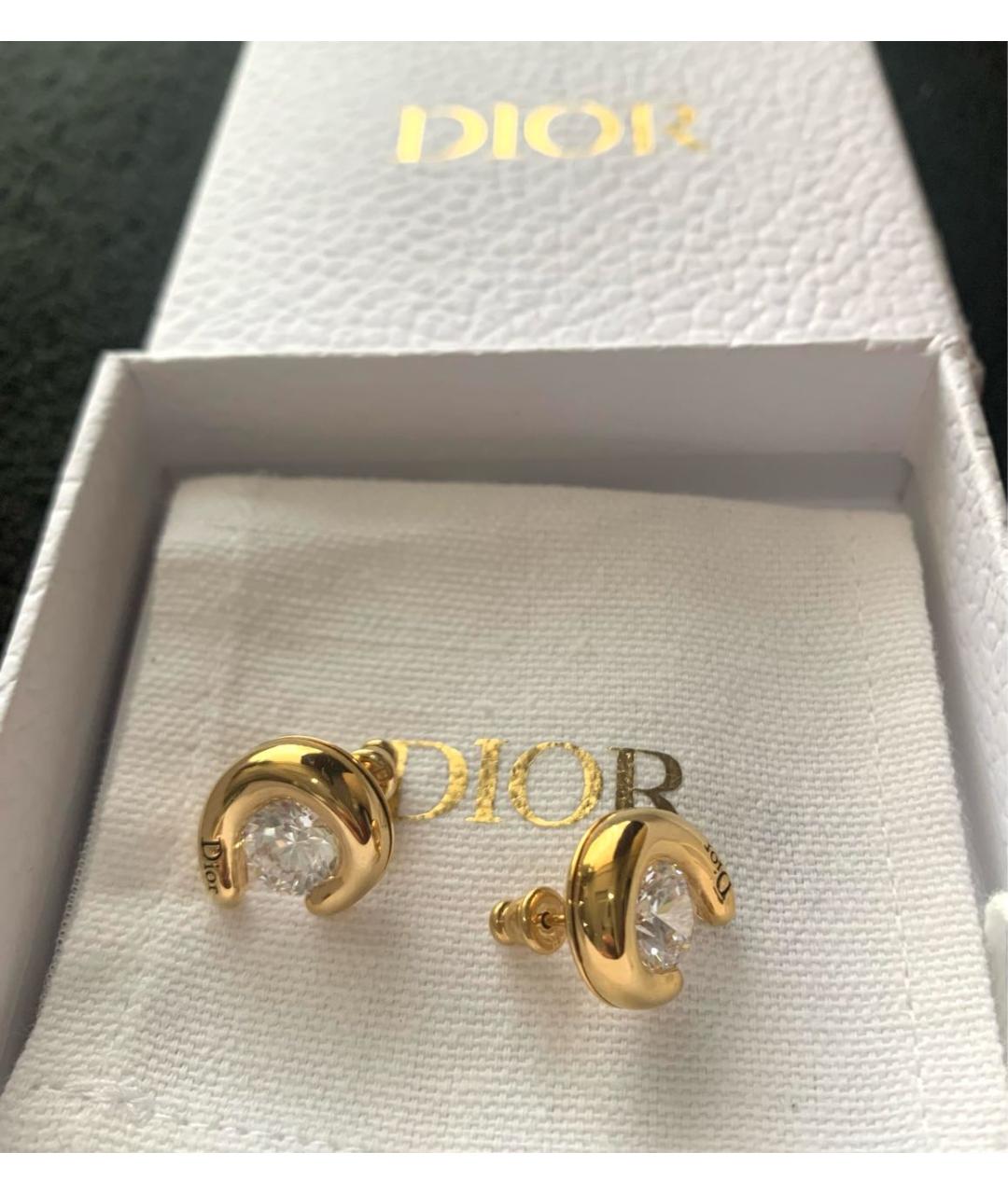 CHRISTIAN DIOR Золотые металлические серьги, фото 4