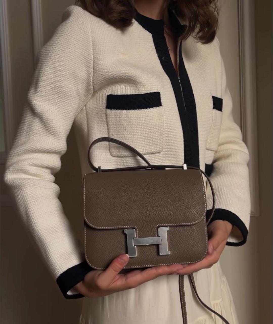 HERMES Коричневая кожаная сумка через плечо, фото 2