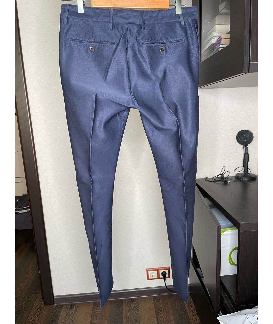 LOUIS VUITTON PRE-OWNED Темно-синие хлопковые повседневные брюки, фото 4