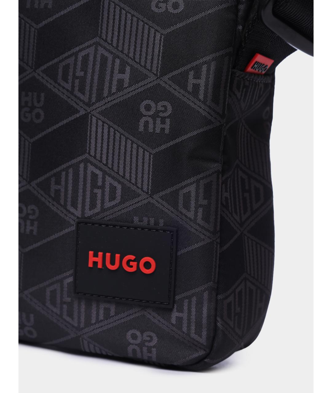 HUGO BOSS Черная синтетическая сумка на плечо, фото 4
