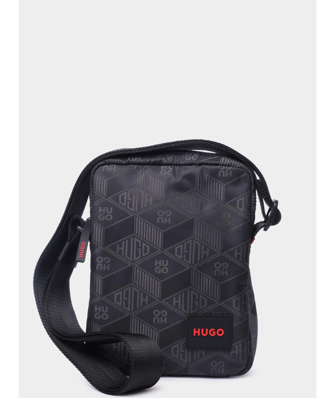 HUGO BOSS Черная синтетическая сумка на плечо, фото 6