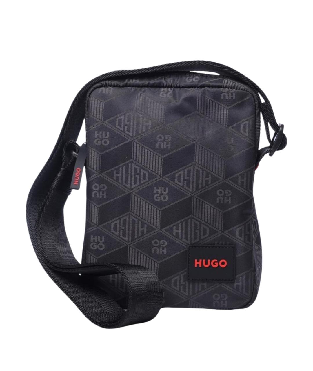 HUGO BOSS Черная синтетическая сумка на плечо, фото 1